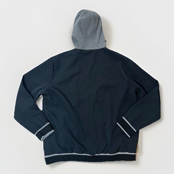 Ecko Unltd Jacket Men’s XXL Black Hooded Zip Up Grey Hood Lined Pockets - Picture 2 of 9